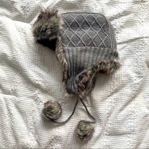 Faux fur lined hat